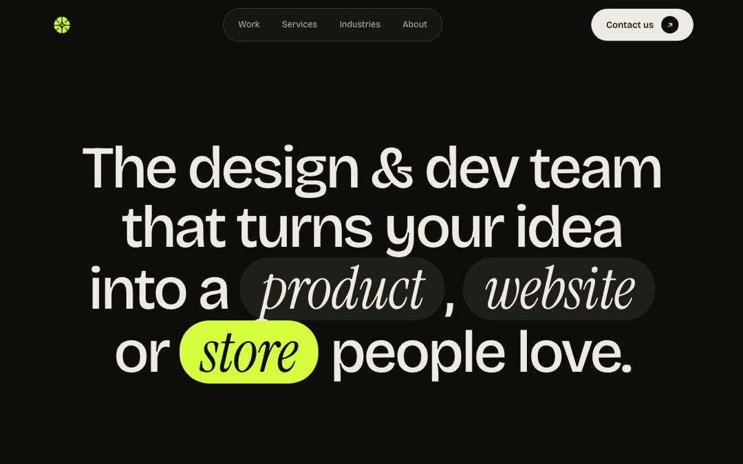 Live screenshot of the FourBand Agency homepage